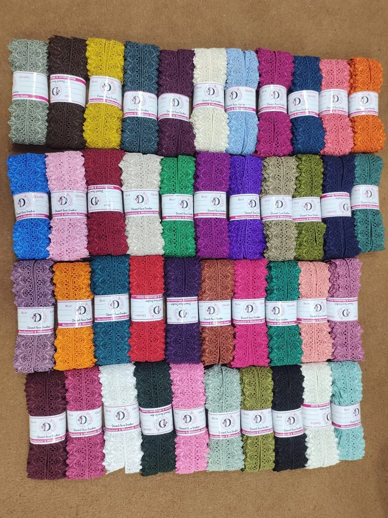 Guipure lace stock bundled by colour