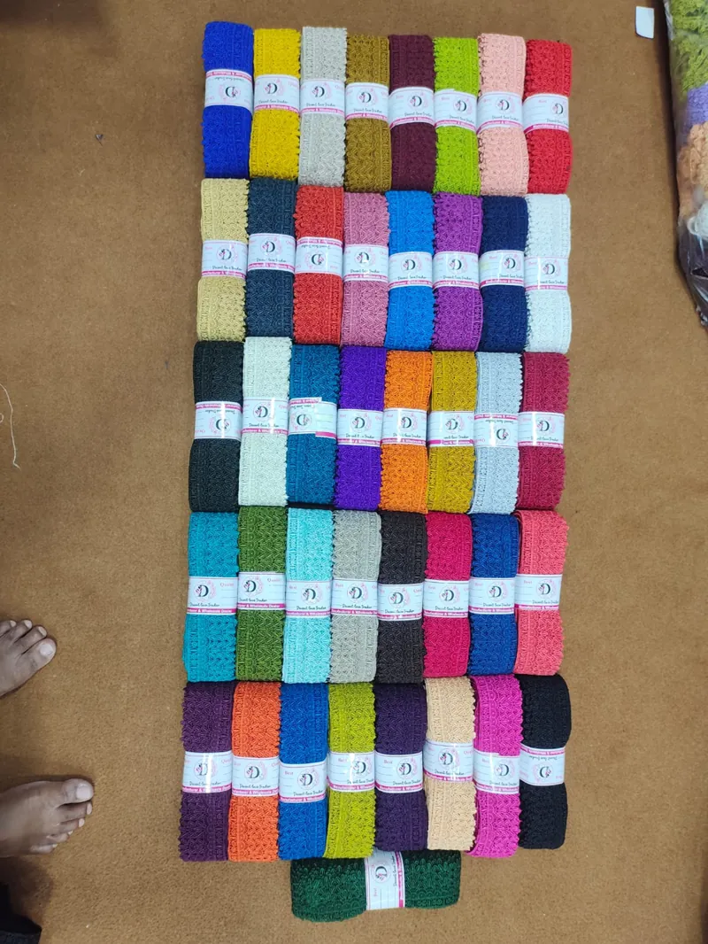 Guipure lace stock bundled by colour
