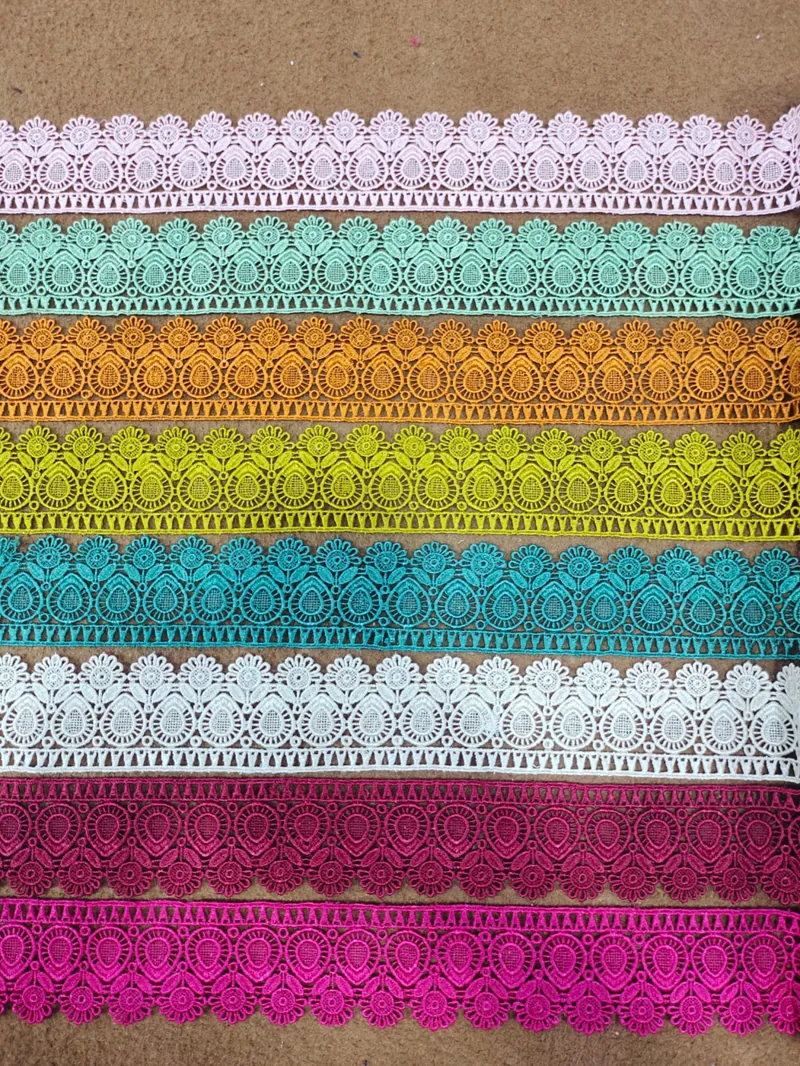 Scarf Lace guipure lace design DL-S05, width 3 – 5 inches (about 8 – 12 cm)