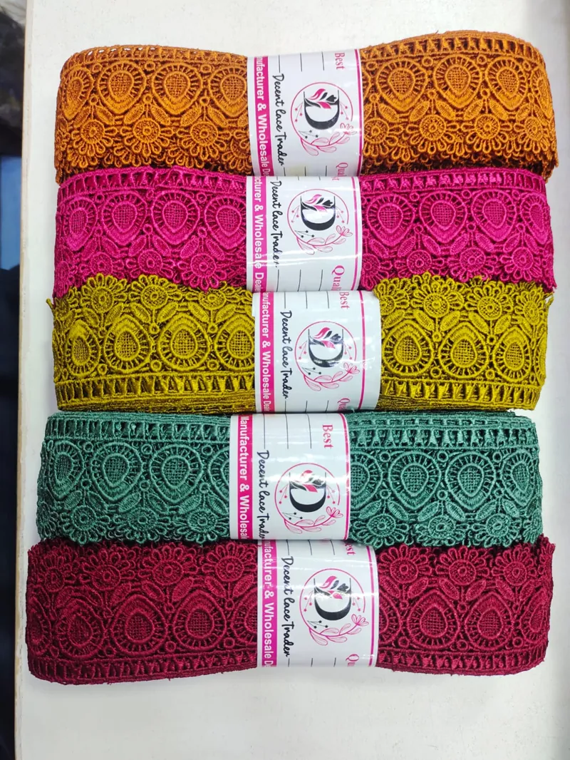 Scarf Lace guipure lace design DL-S12, width 3 – 5 inches (about 8 – 12 cm)
