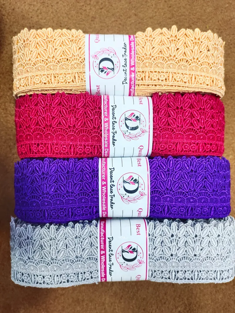 Scarf Lace guipure lace design DL-S13, width 3 – 5 inches (about 8 – 12 cm)